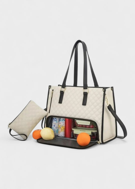 3-in-1 gewatteerde tote tas