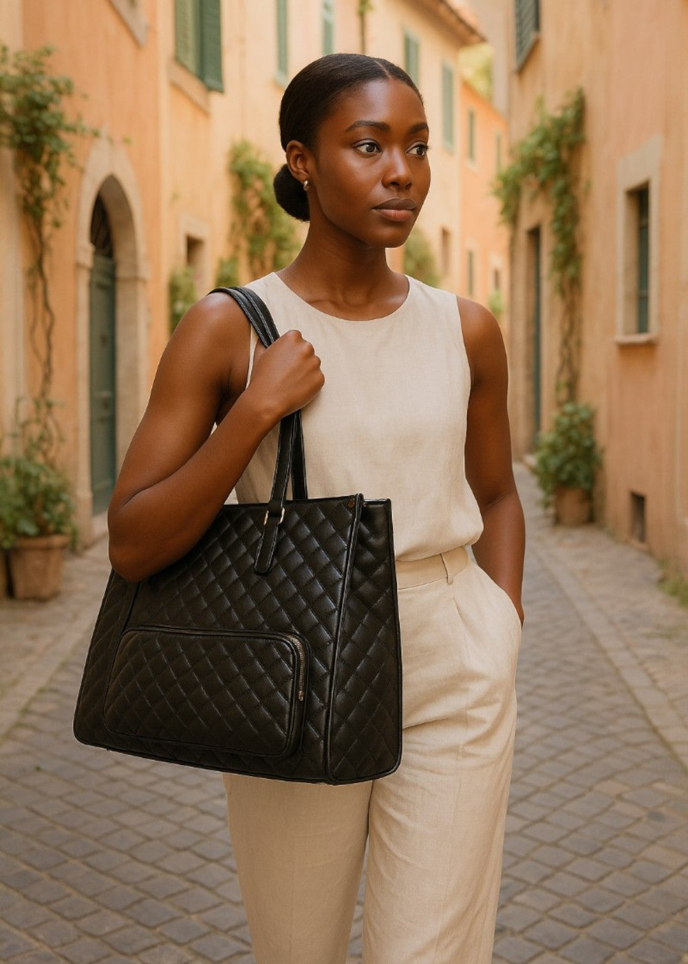 3-in-1 gewatteerde tote tas
