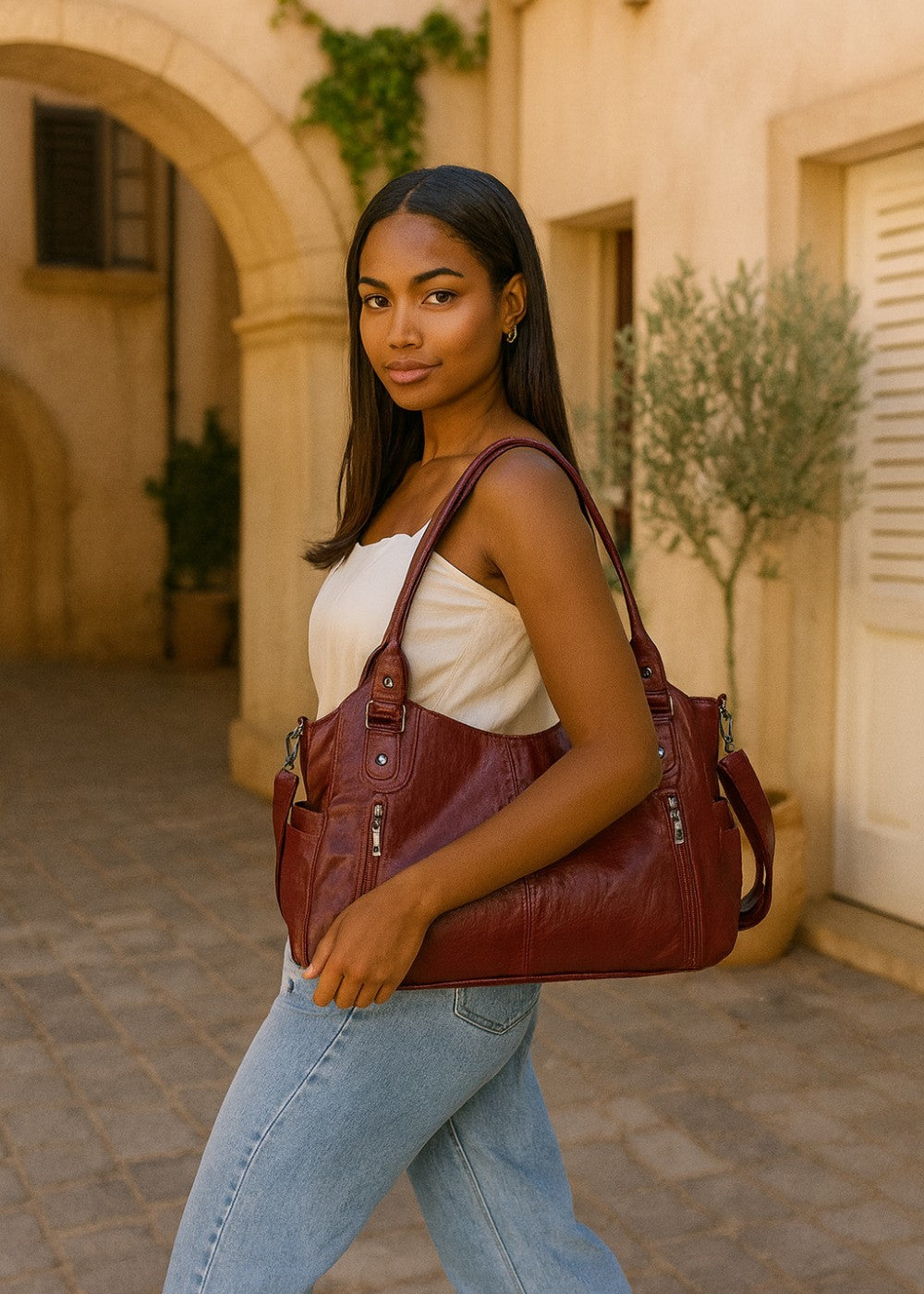Ange leren tas