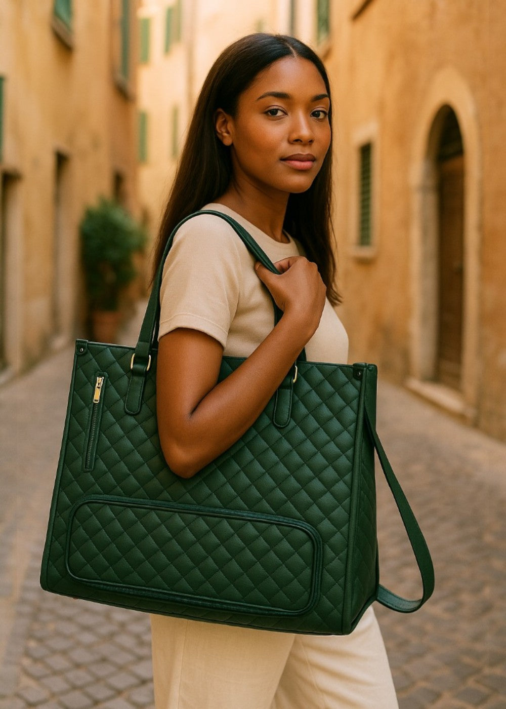 3-in-1 gewatteerde tote tas