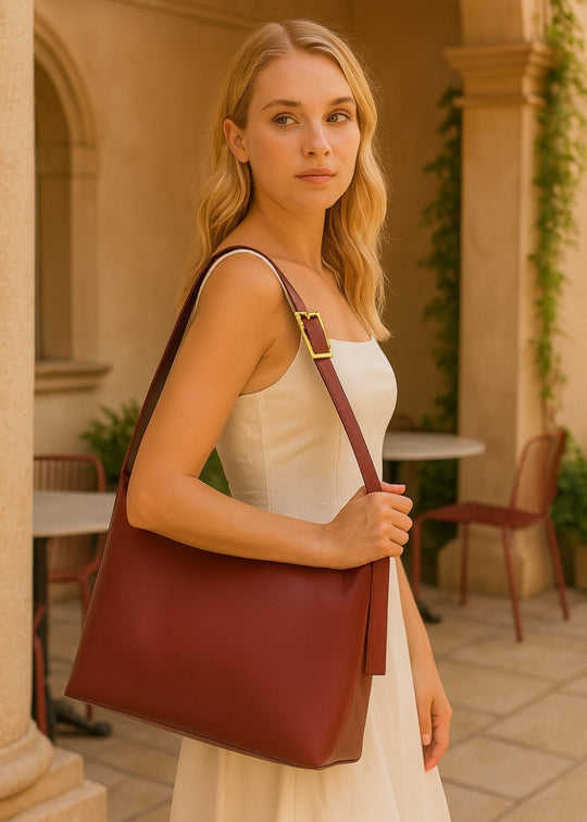 Julia leren tas + 1 gratis etui