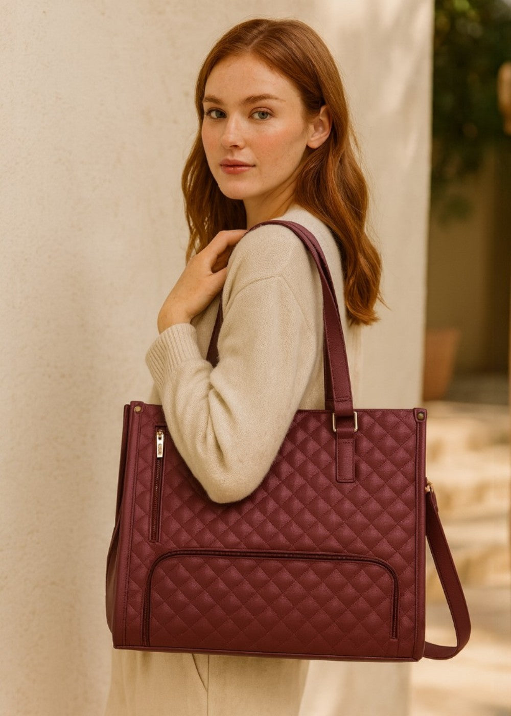 3-in-1 gewatteerde tote tas